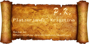 Platzerjanó Krisztina névjegykártya